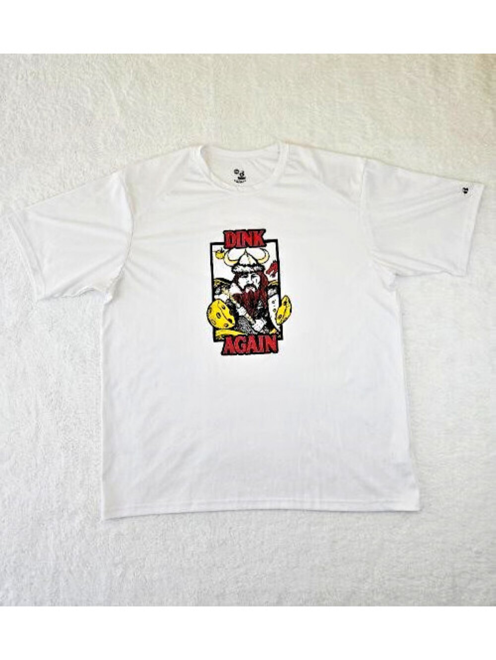 Size: XL, White Badger Sport crewneck "Pickle Ball" t-shirt.
